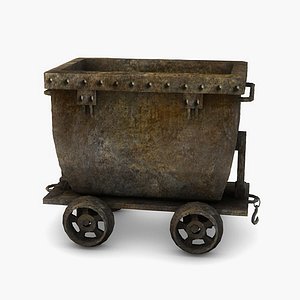 Low poly mine cart