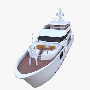 Luxury Motor Yacht - High-Quality Quad-Based 3D Model 3D model