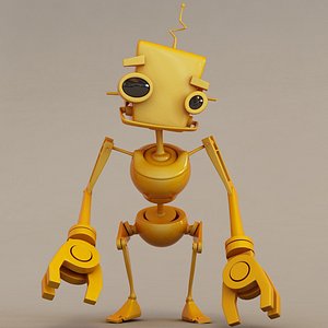 biped yellow 3d model