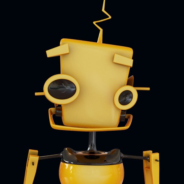 biped yellow 3d model