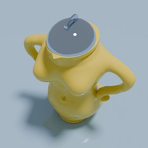 container in the shape of a cartoon female body 3D model