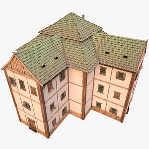 Medieval 3-Storey Town House 3D model