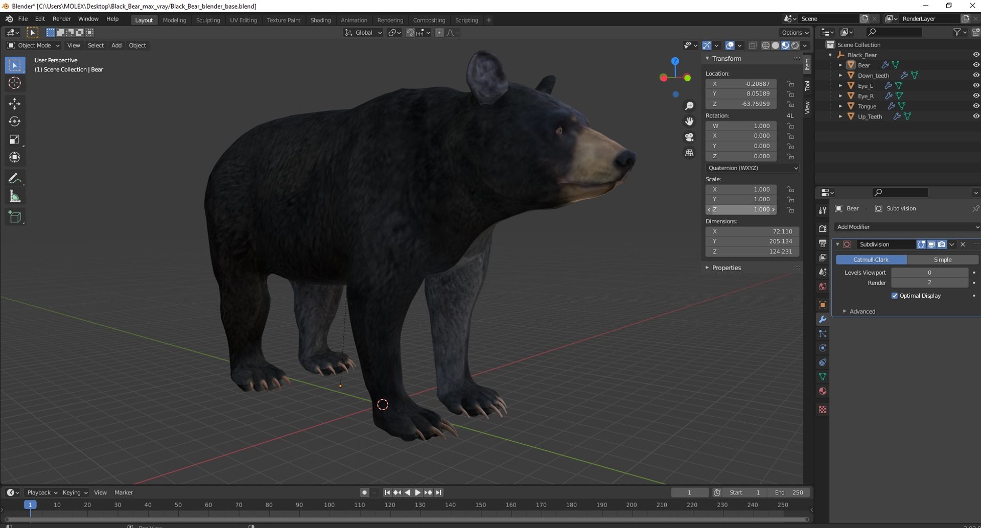 3D model Black Bear https://p.turbosquid.com/ts-thumb/gl/Q52W96/3k/blackbearc4dmodel029/jpg/1721006512/1920x1080/fit_q87/a9a4623d16e754ce7eac478dd176a8b998f30d6c/blackbearc4dmodel029.jpg