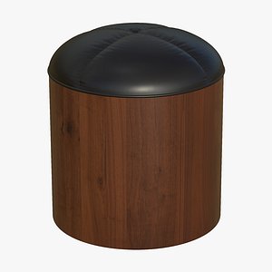 Realistic  Leather Ottoman Chair 3D model