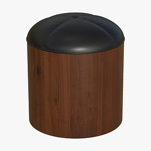 Realistic Leather Ottoman Chair