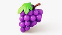 Grapes with Leaf Stylized