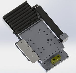 The gear and rack drives the manipulator