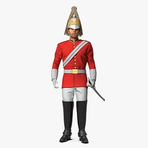 british royal soldier standing 3D model