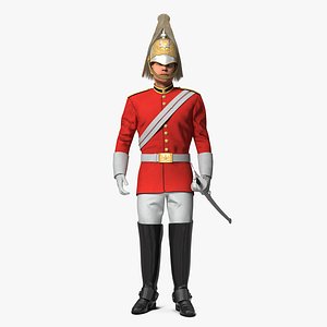 British Royal Soldier Standing Pose with Fur