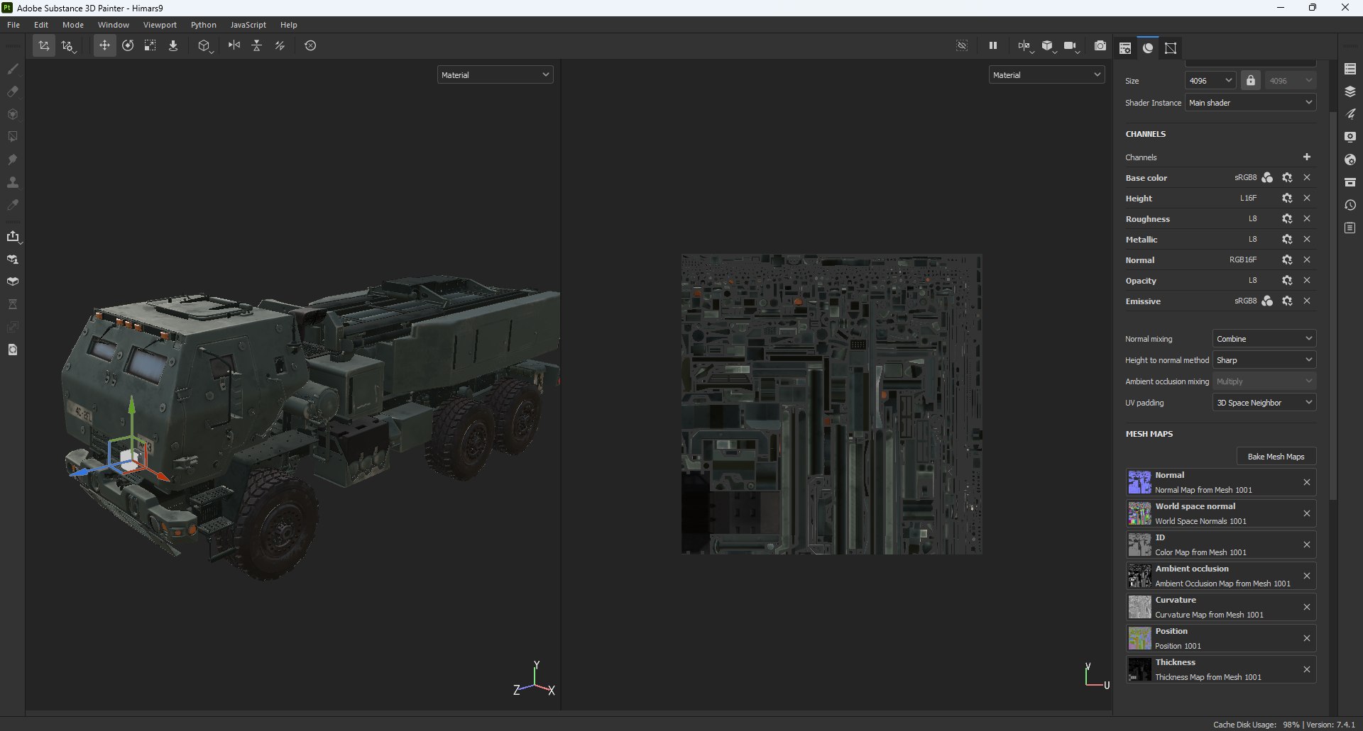 3D M142 HIMARS Multiple Rocket Launcher model https://p.turbosquid.com/ts-thumb/gl/cL9bzt/iZ/substance/png/1711228802/1920x1080/fit_q87/f4e30e7f6463755570b8cb0d42f59f5f69587122/substance.jpg