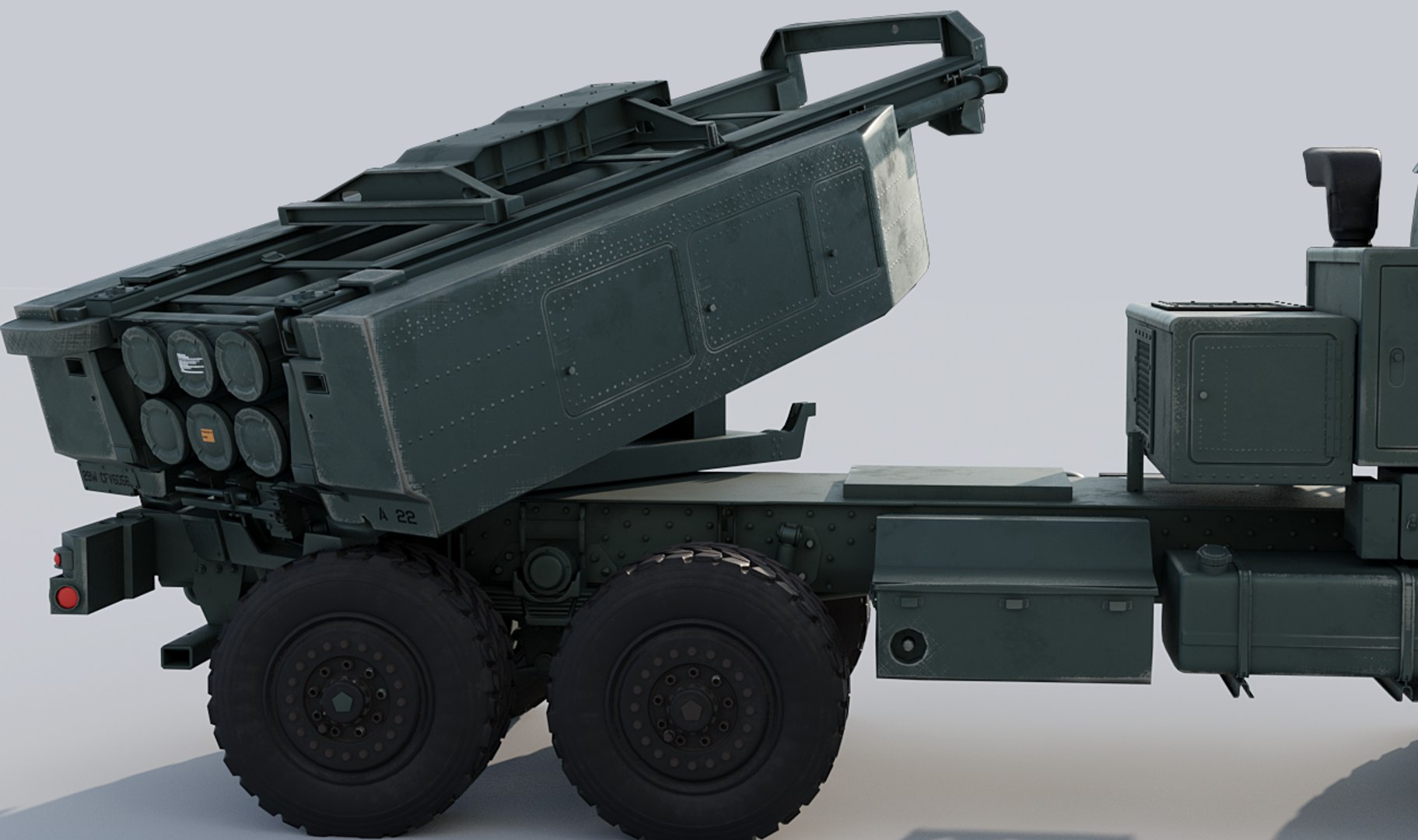3D M142 HIMARS Multiple Rocket Launcher model https://p.turbosquid.com/ts-thumb/gl/cL9bzt/tE/h1snapshotr34/png/1711230627/1920x1080/fit_q87/a4621bc5714536f88263e168b97dc79ecce54b01/h1snapshotr34.jpg