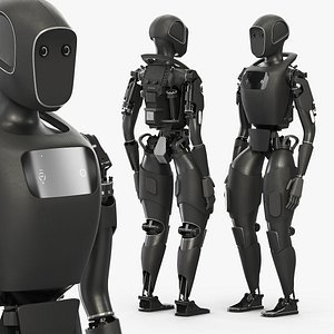 AI Humanoid Assistant Robot Black 3D model