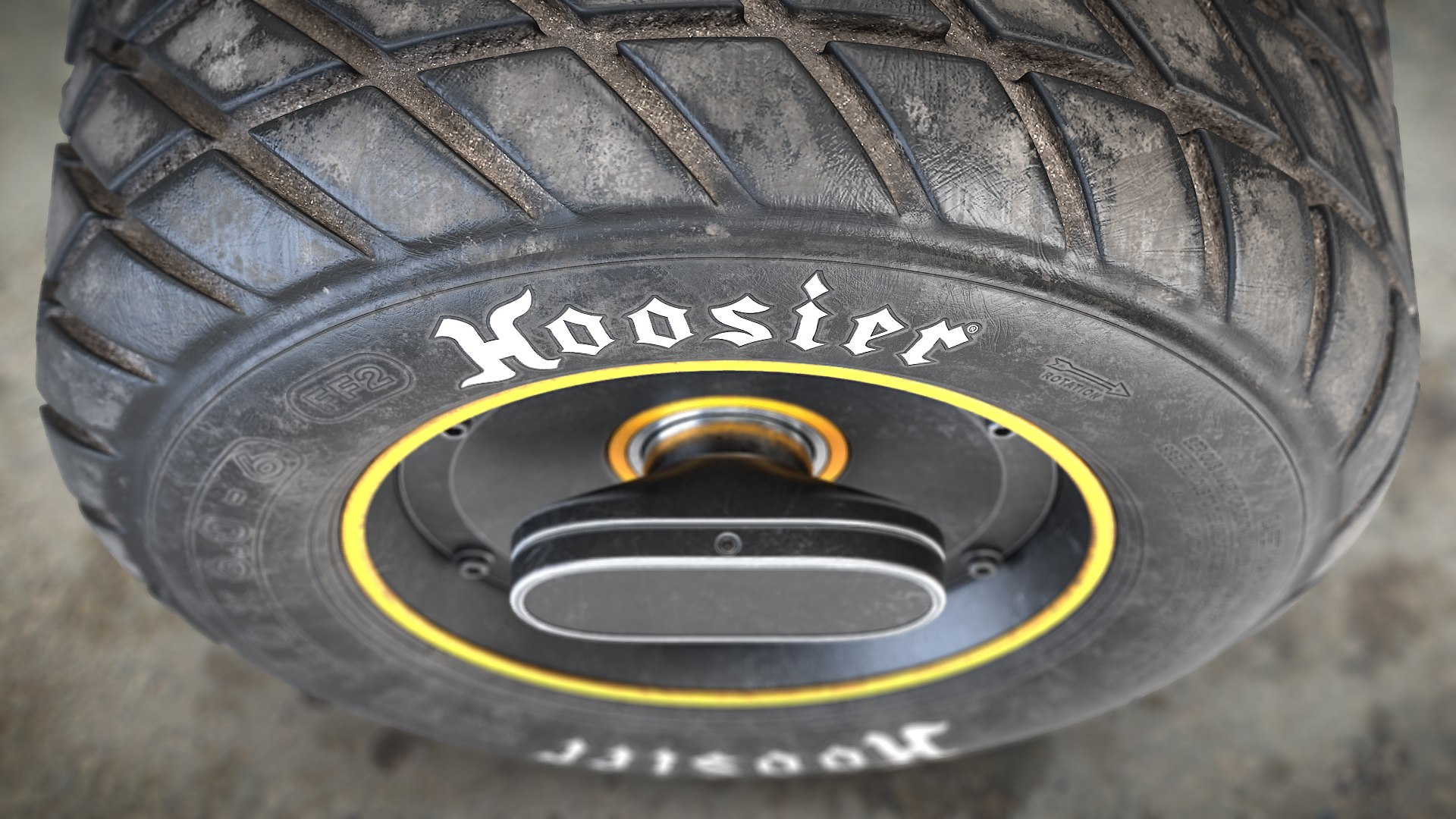 Dirty Hoosier Tire OneWheel 3D TurboSquid 1983079