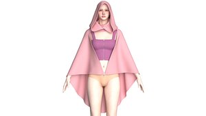 Girls Bralette With Hooded Dress 3D model