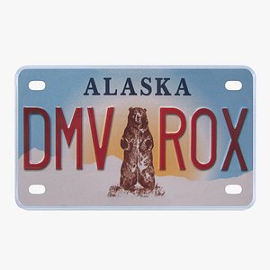3d alaska license plate
