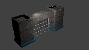 3d castle gate model