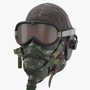 Pilot Head Gear With Oxygen Mask (WWII) - Worn