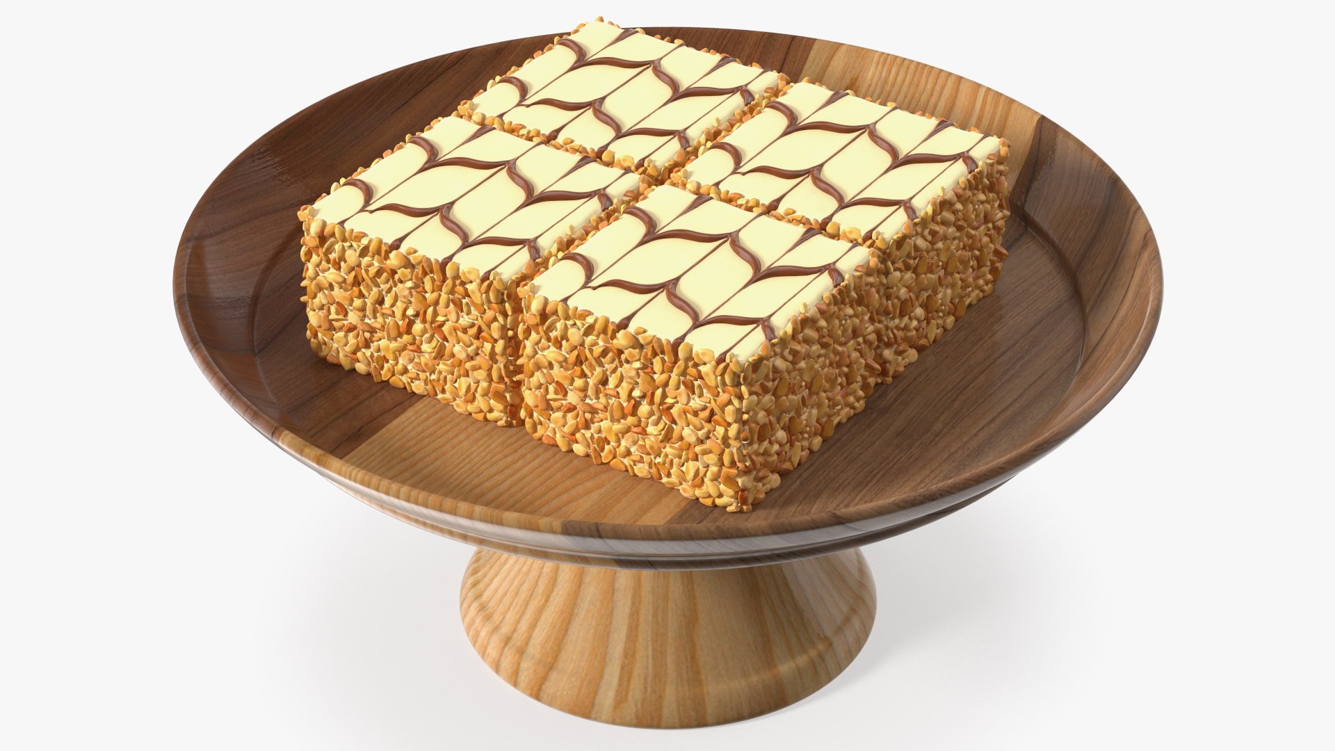 Mono Latte Cake On Stand 3D model preview