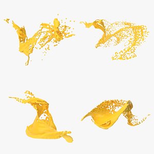 Yellow splash Bundle 2 3D model