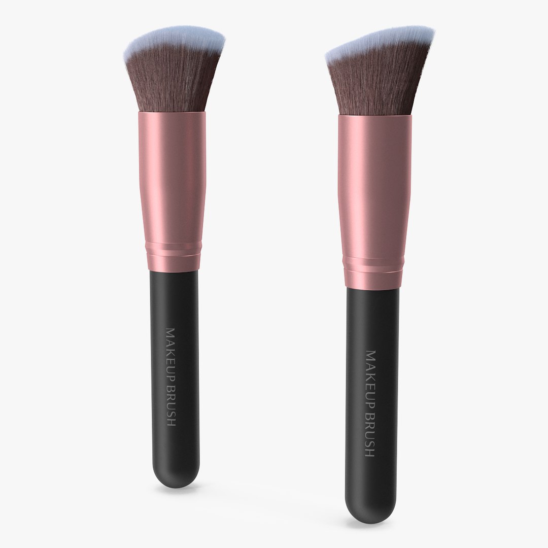 3D Angled and Flat Angled Makeup Brush Fur TurboSquid 1828172