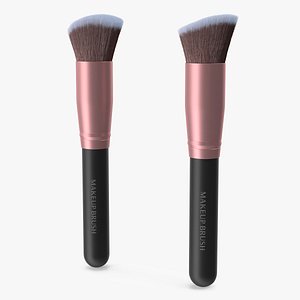 3D Angled and Flat Angled Makeup Brush Fur