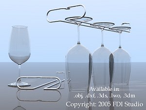 wine glass wire rack 3ds
