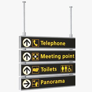 Black Airport Signage