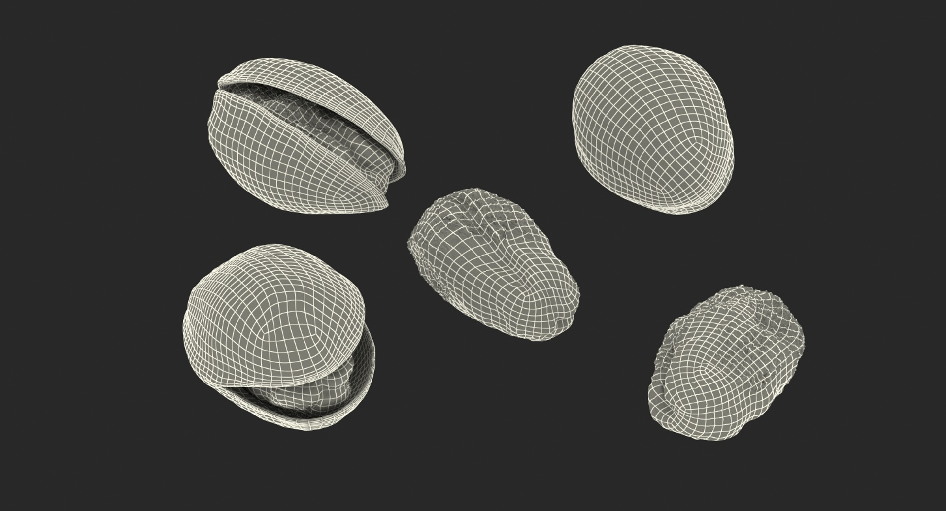 3D Opened Nuts Collection https://p.turbosquid.com/ts-thumb/gm/CyWuJj/eJ/roasted_pistachios_set_361/jpg/1625234759/1920x1080/turn_fit_q99/f1b219f333cfa4a21e9388b7dade598d753f0ad0/roasted_pistachios_set_361-1.jpg