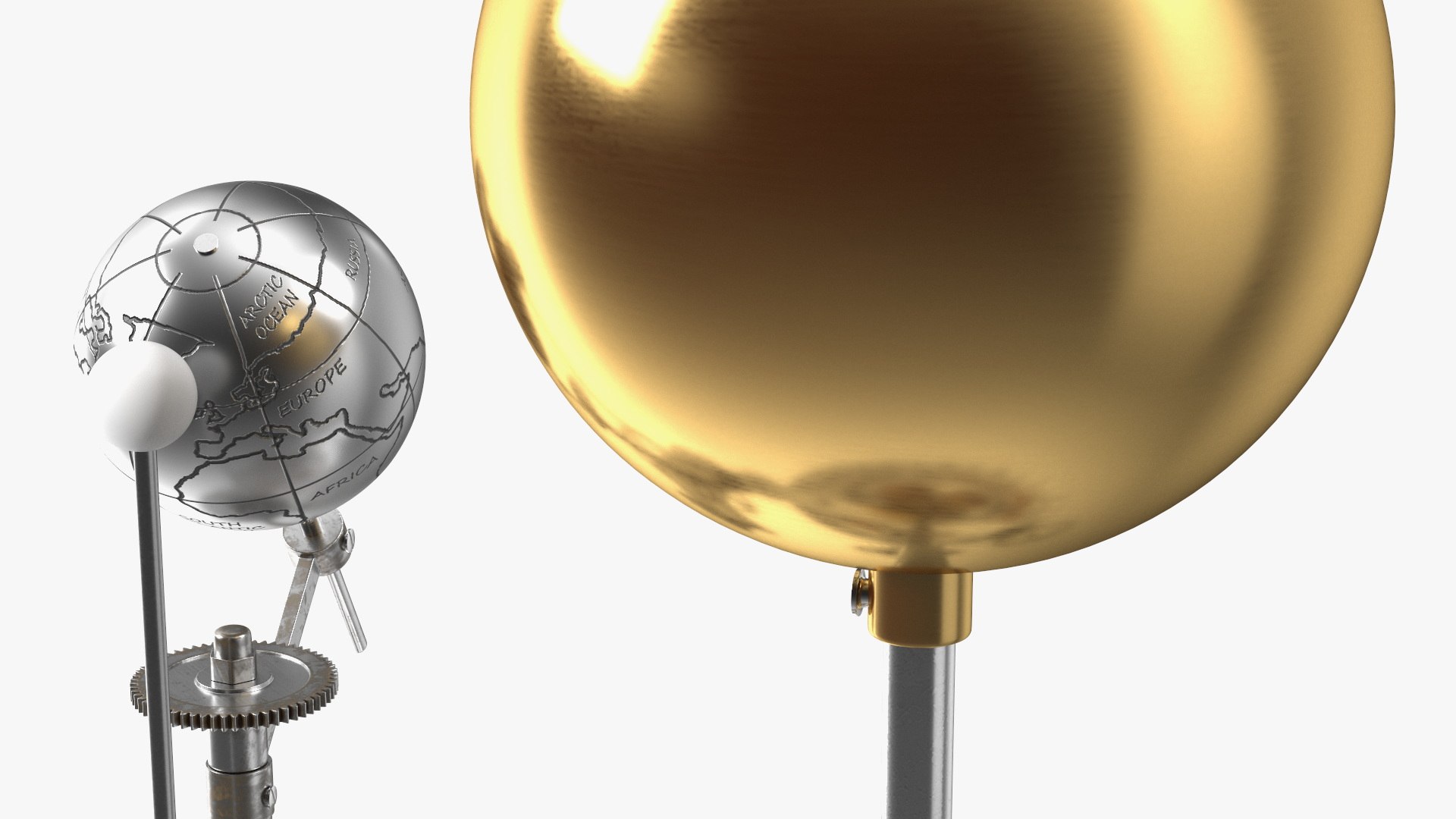 3D Steel Antique Orrery Solar System Rigged For Maya - TurboSquid 2111397