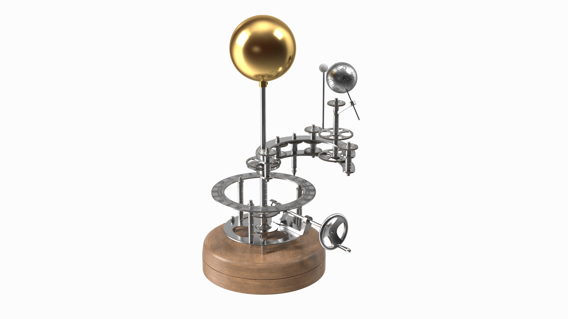 3D Steel Antique Orrery Solar System Rigged For Maya - TurboSquid 2111397