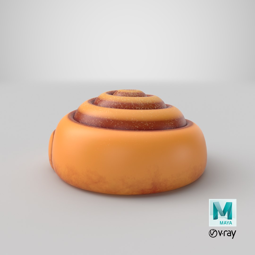 3D Cinnamon Roll Cartoon model https://p.turbosquid.com/ts-thumb/gm/FVqse9/qt/stemcell_maya_vray_render/png/1655956621/1920x1080/fit_q87/c5a6589c08b7e8705ffff06b00dde0ef6b123e67/stemcell_maya_vray_render.jpg