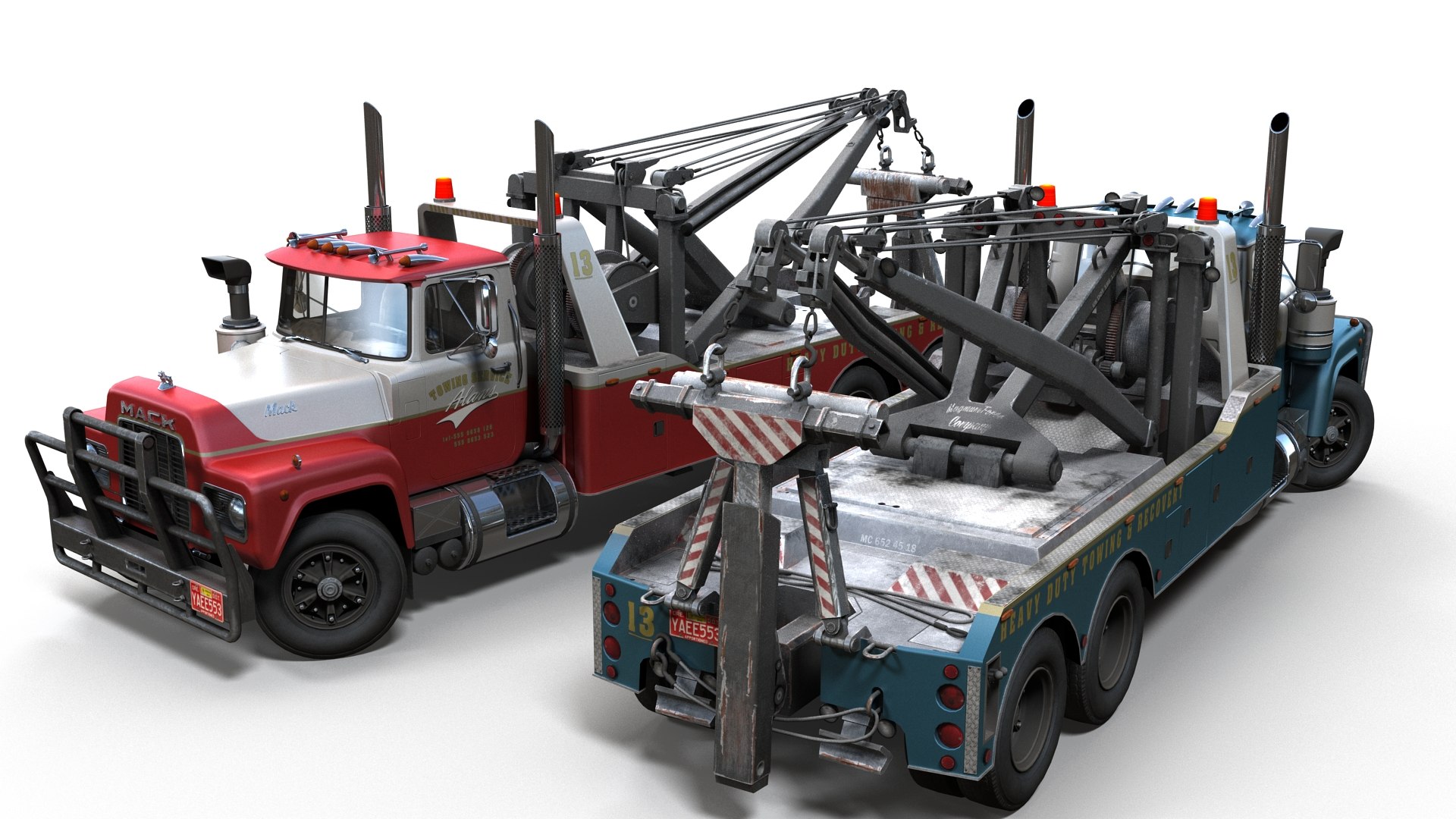 Mack R Wrecker Pbr 3D - TurboSquid 1613386