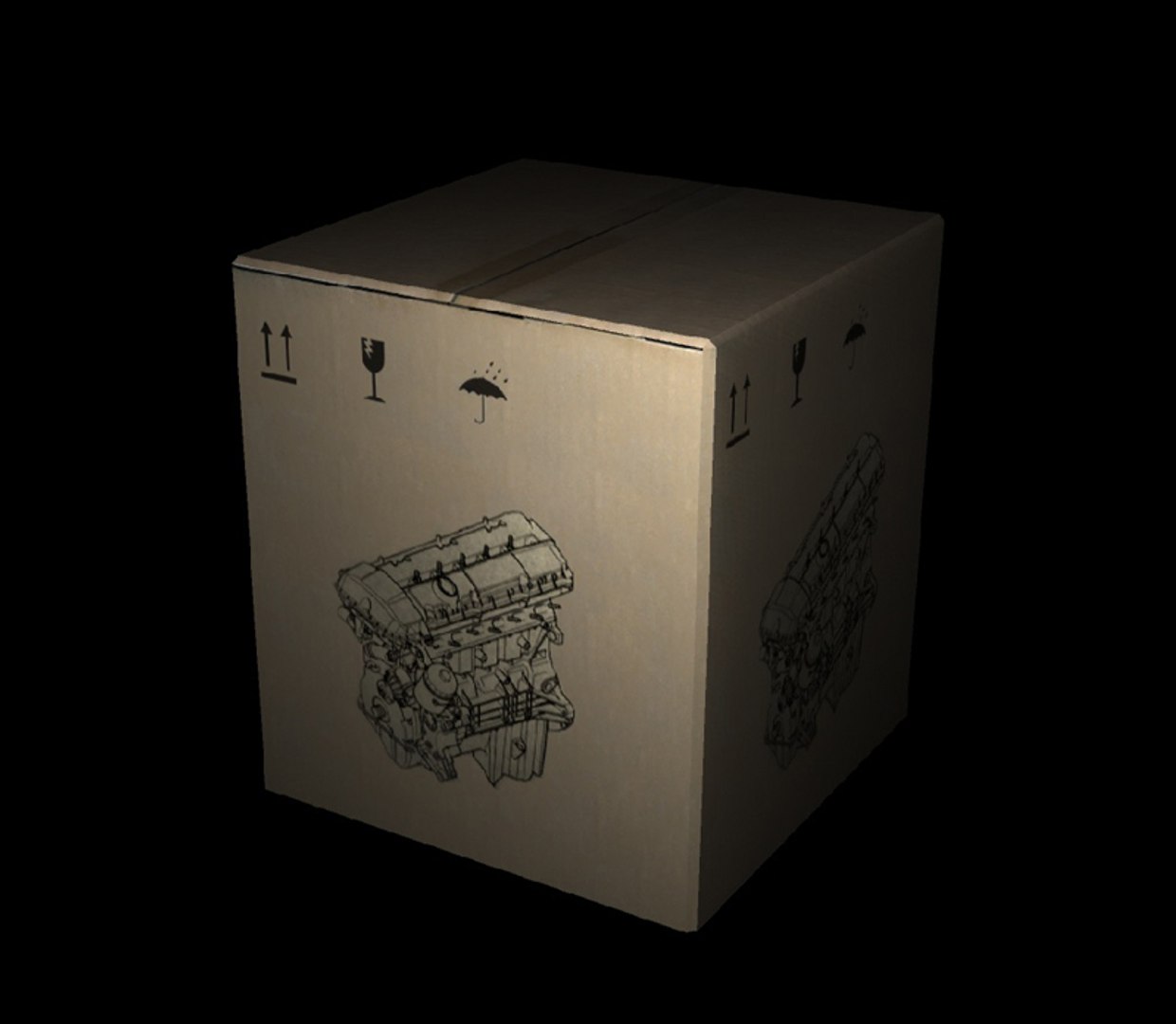 engine parts box 3d x