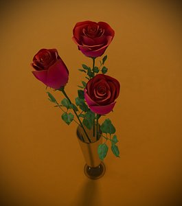 3d model vase roses