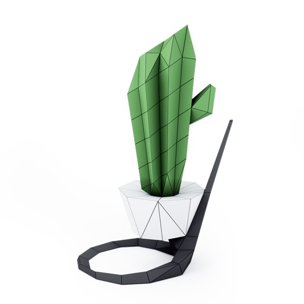 3D cactus papercraft paper