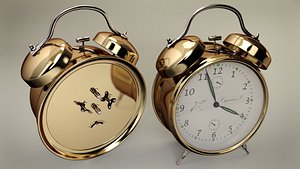double alarm clock 3d obj