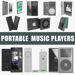 Portable Music Players Big 3D Models Collection