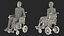 3D model Elderly Man Sitting in the Electric Wheelchair