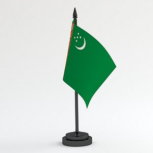3D Table Flag Turkmenistan model