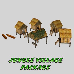 small hut jungle package 3d 3ds