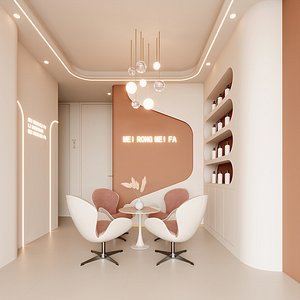 reception area of a beauty salon 07 3D model