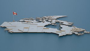 Canada detailed Map with Animated Flag