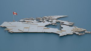 Canada detailed Map with Animated Flag