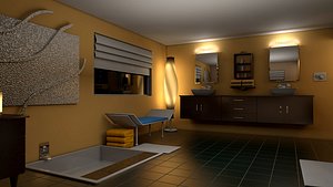 interior restroom bath room 3D model