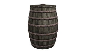 3d wooden barrel