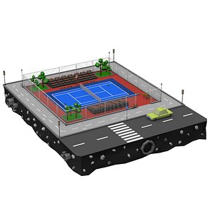 Tennis Court Low Poly