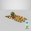 3D fruits vegetables