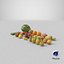 3D fruits vegetables