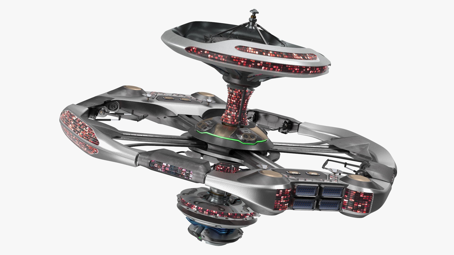 Futuristic Space Station Concept 3D model preview