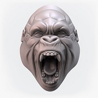 Gorilla Face Angry Monkey Sculpture Mask